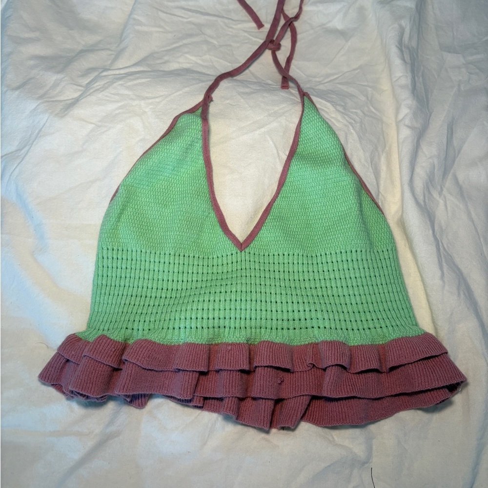 Birdies verge girl Mint and Mauve Knit Top